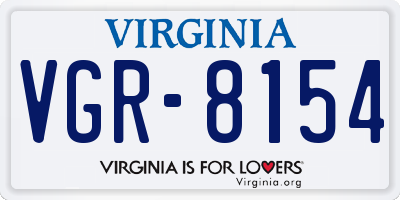 VA license plate VGR8154