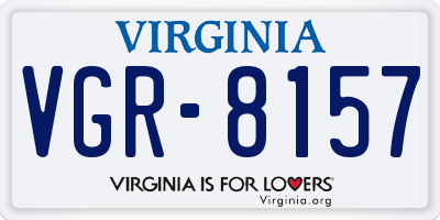 VA license plate VGR8157
