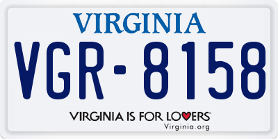 VA license plate VGR8158