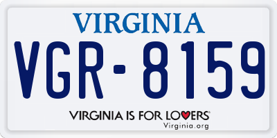 VA license plate VGR8159