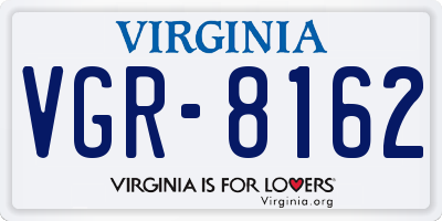 VA license plate VGR8162
