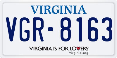 VA license plate VGR8163