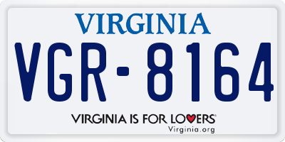 VA license plate VGR8164