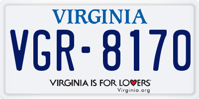 VA license plate VGR8170