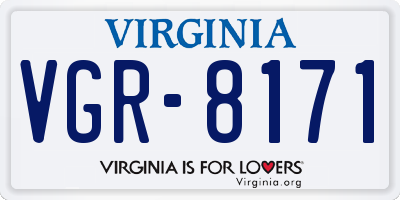 VA license plate VGR8171