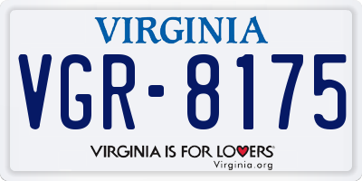 VA license plate VGR8175