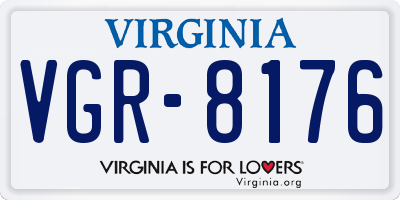 VA license plate VGR8176