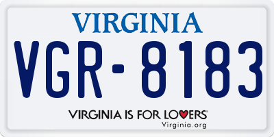 VA license plate VGR8183