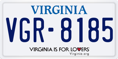 VA license plate VGR8185