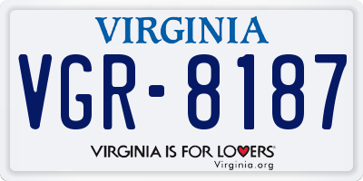 VA license plate VGR8187