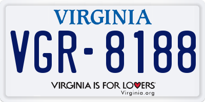 VA license plate VGR8188