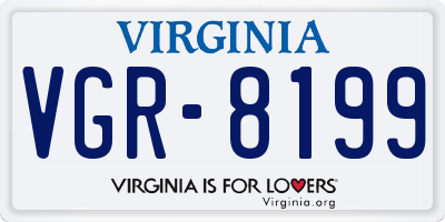 VA license plate VGR8199