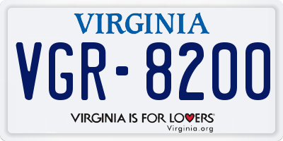 VA license plate VGR8200