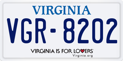 VA license plate VGR8202