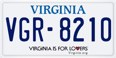 VA license plate VGR8210