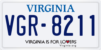 VA license plate VGR8211