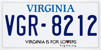 VA license plate VGR8212