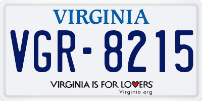VA license plate VGR8215