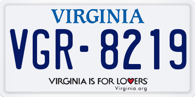 VA license plate VGR8219