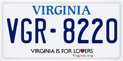 VA license plate VGR8220