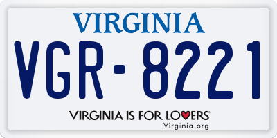 VA license plate VGR8221