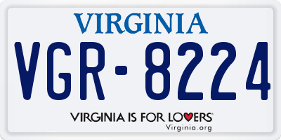VA license plate VGR8224
