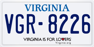 VA license plate VGR8226