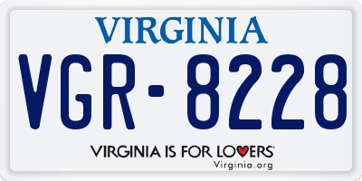 VA license plate VGR8228