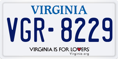 VA license plate VGR8229