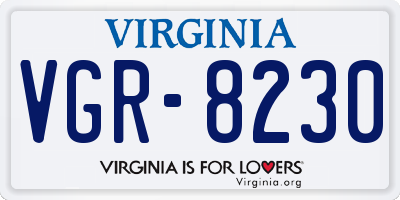 VA license plate VGR8230