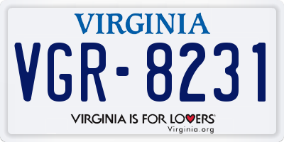 VA license plate VGR8231
