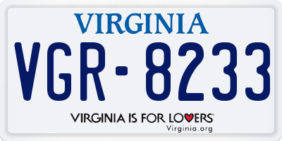 VA license plate VGR8233