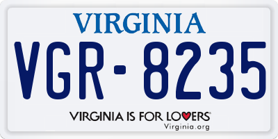 VA license plate VGR8235