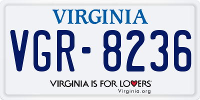 VA license plate VGR8236