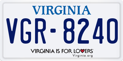 VA license plate VGR8240
