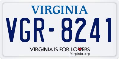 VA license plate VGR8241