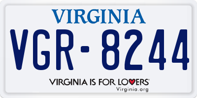 VA license plate VGR8244