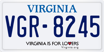 VA license plate VGR8245