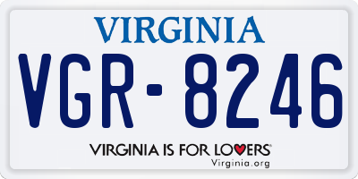 VA license plate VGR8246