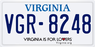 VA license plate VGR8248