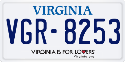 VA license plate VGR8253
