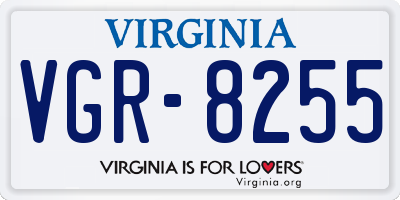 VA license plate VGR8255