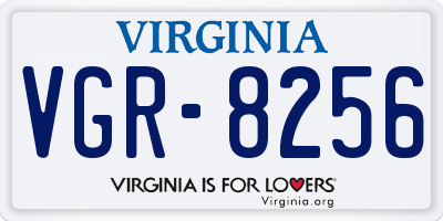 VA license plate VGR8256