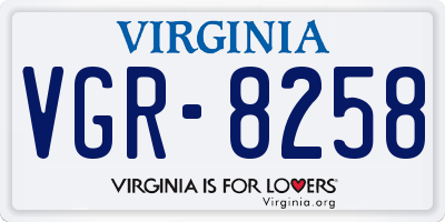 VA license plate VGR8258