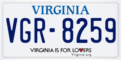 VA license plate VGR8259