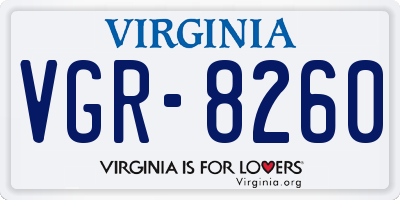 VA license plate VGR8260