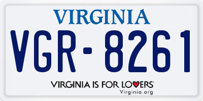 VA license plate VGR8261