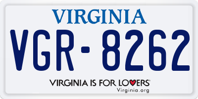 VA license plate VGR8262