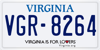 VA license plate VGR8264