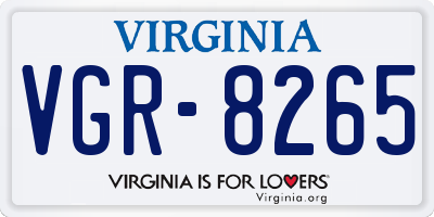 VA license plate VGR8265